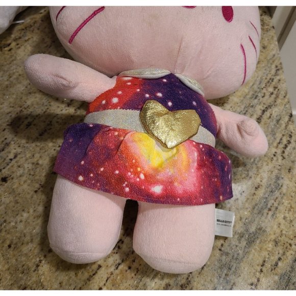 Hello Kitty Fiesta Galaxy Space & Plush Head White Back Pack. Pink White Gold - Picture 8 of 12